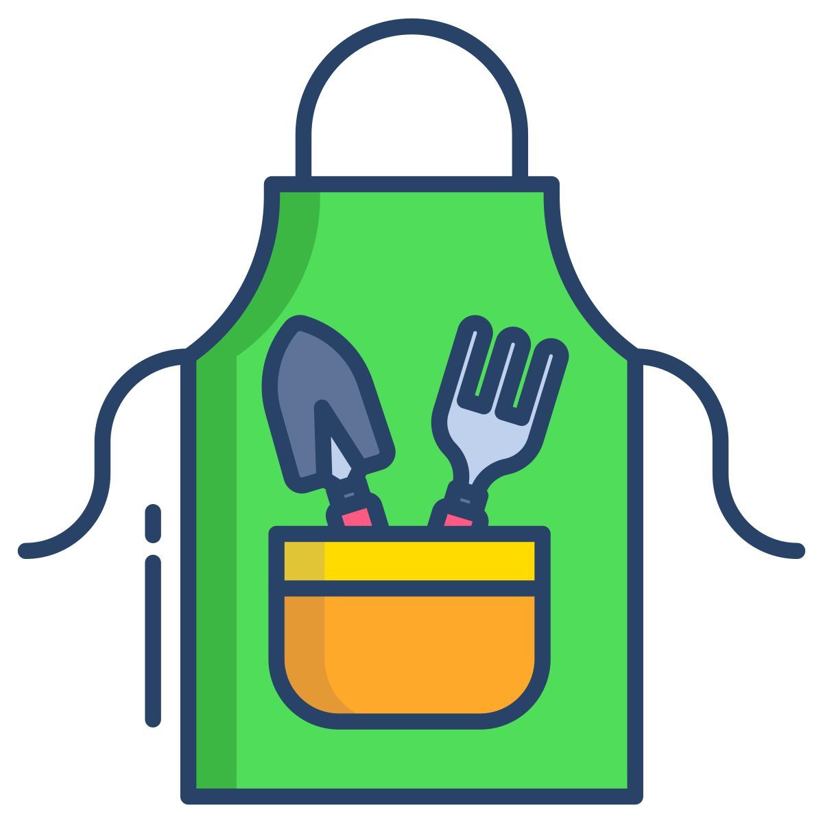 gardening apron with tools icon
