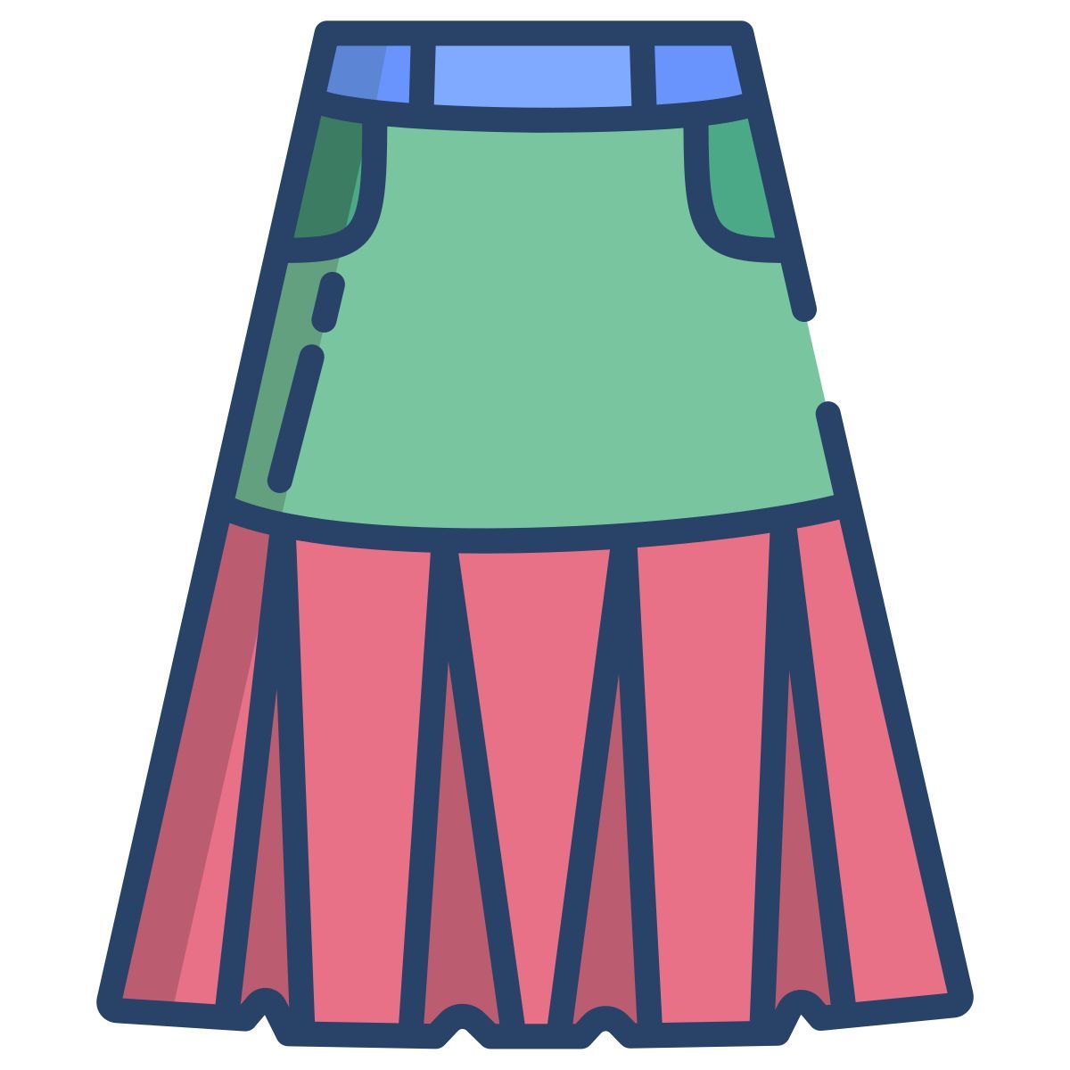 godet skirt icon