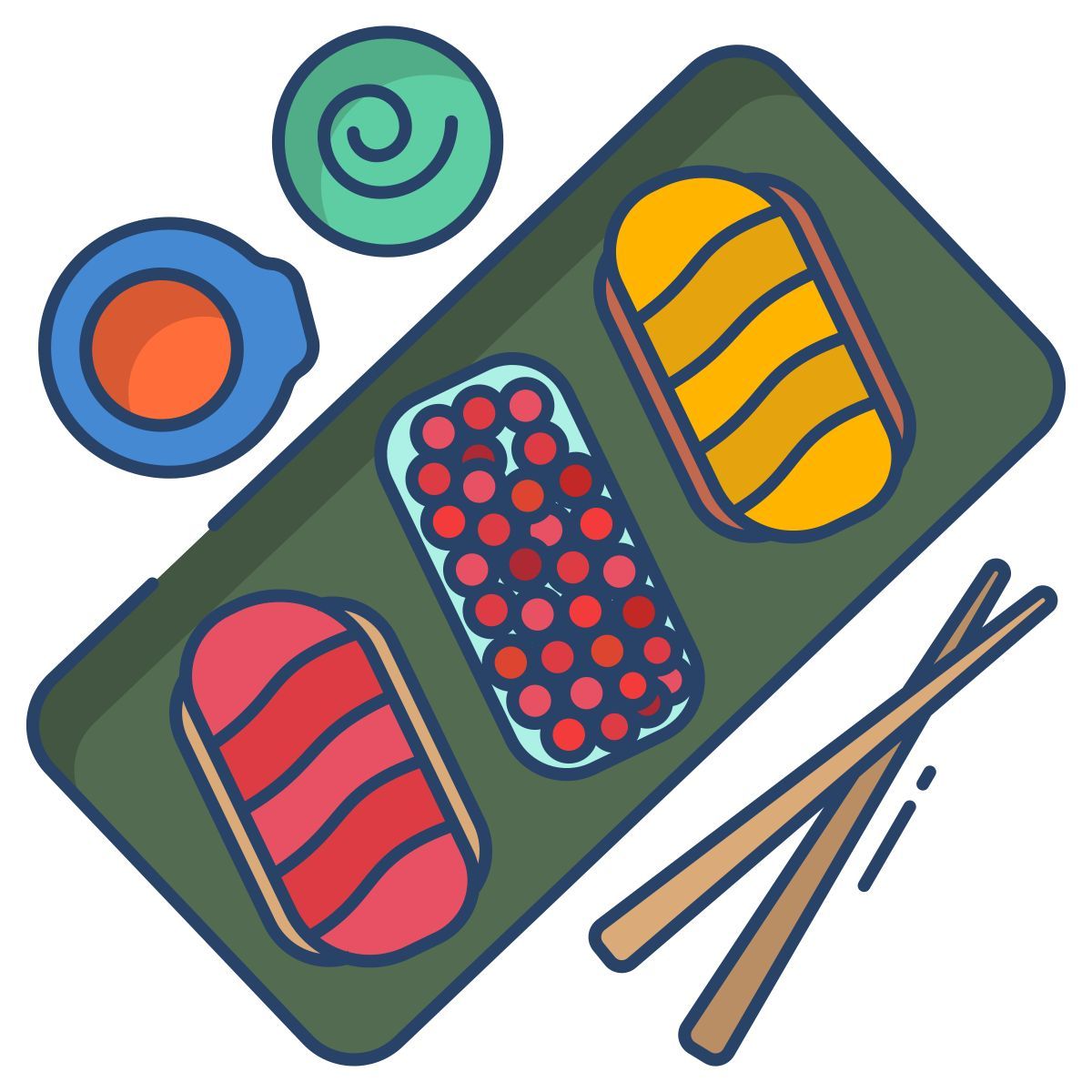 gunkan maki and nigiri icon