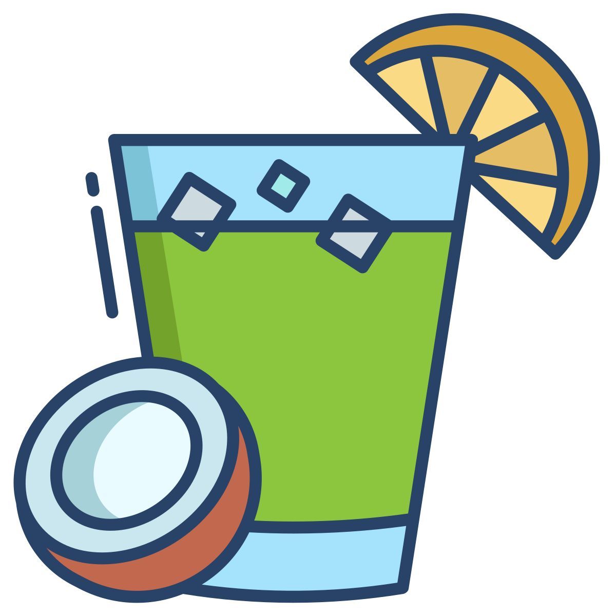 chá verde gelado externo com água de coco chá icongeek26 linear color icongeek26 icon