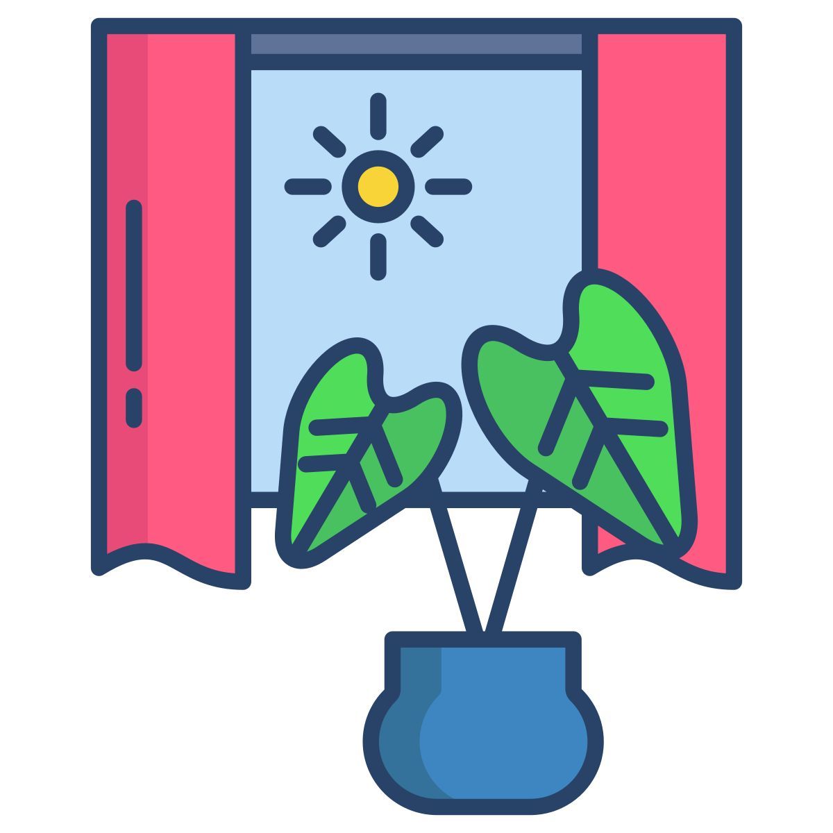 indoor plant and sunlight icon