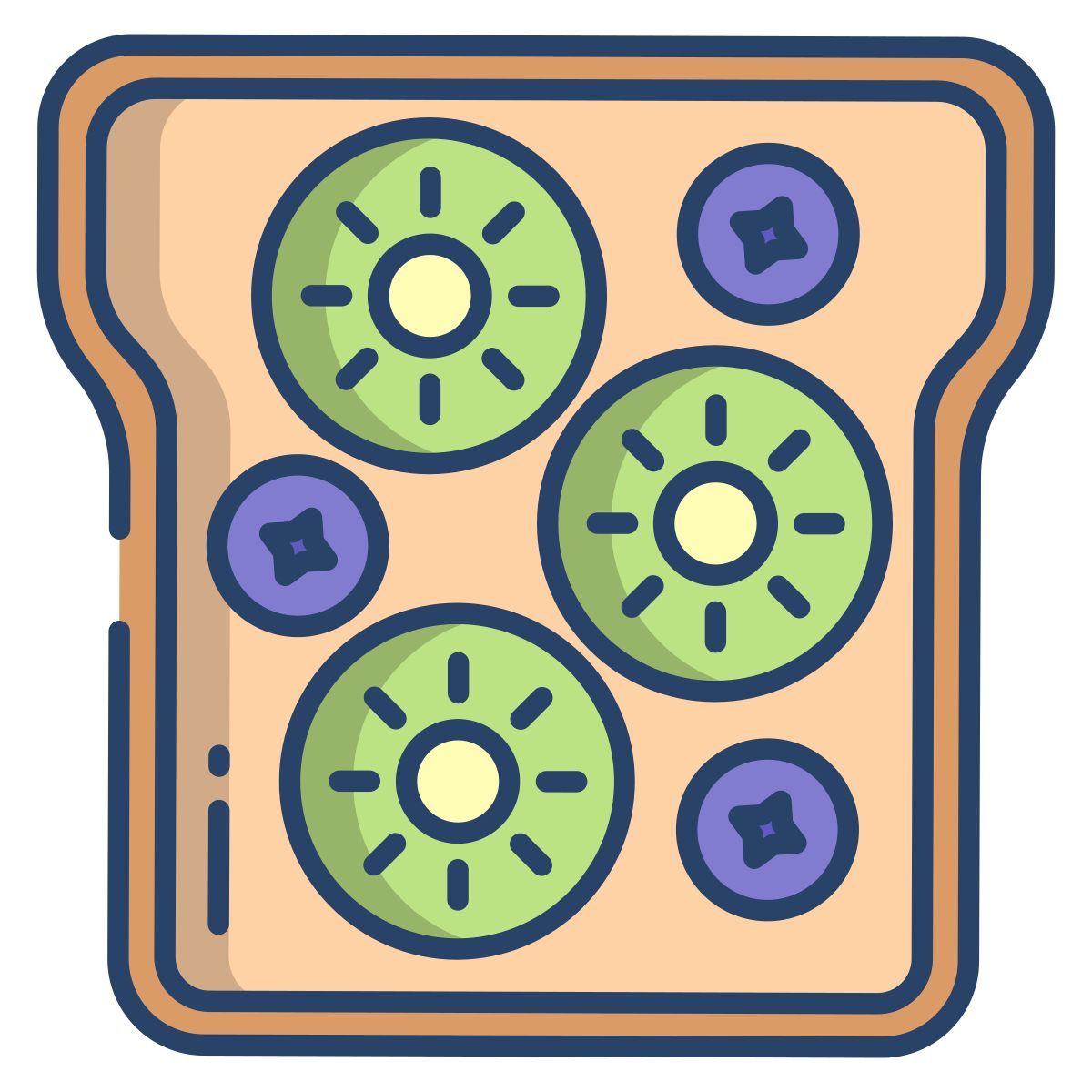 kiwi toast with blueberry icon