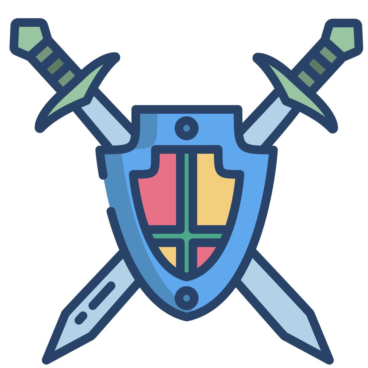 knight shield and sword icon