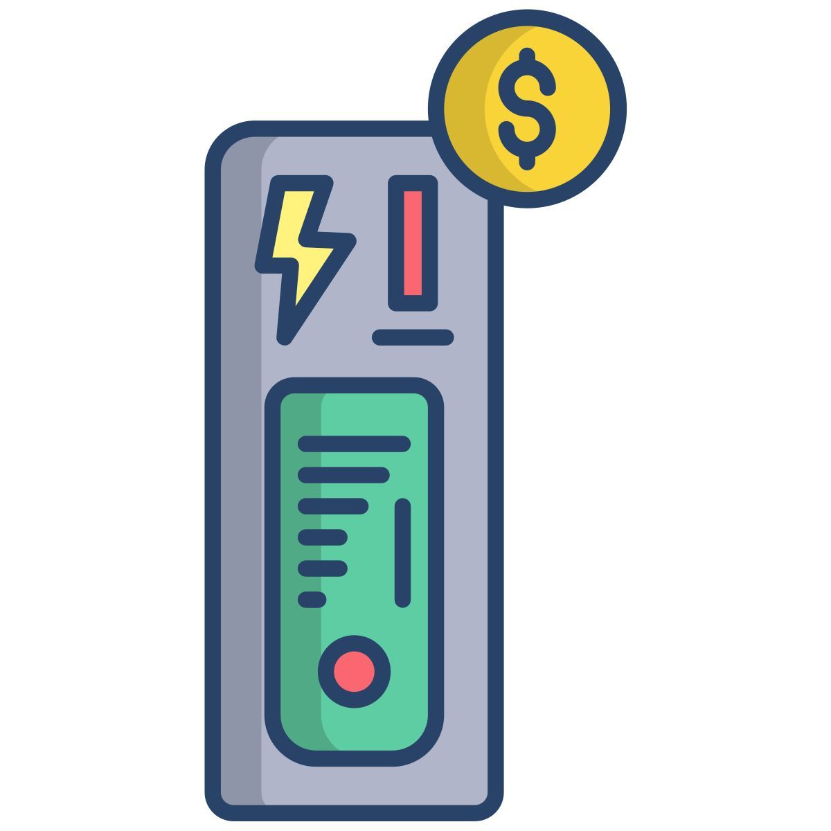 money paying machine icon