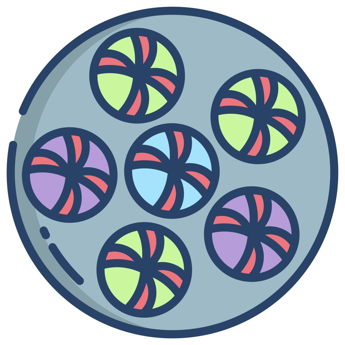 multi colored hard candies icon