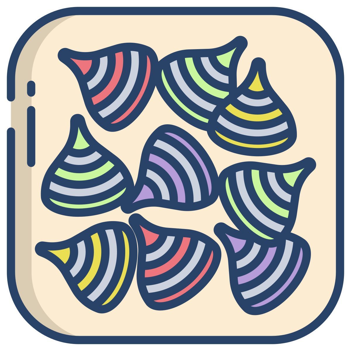 multi colored hard candy icon