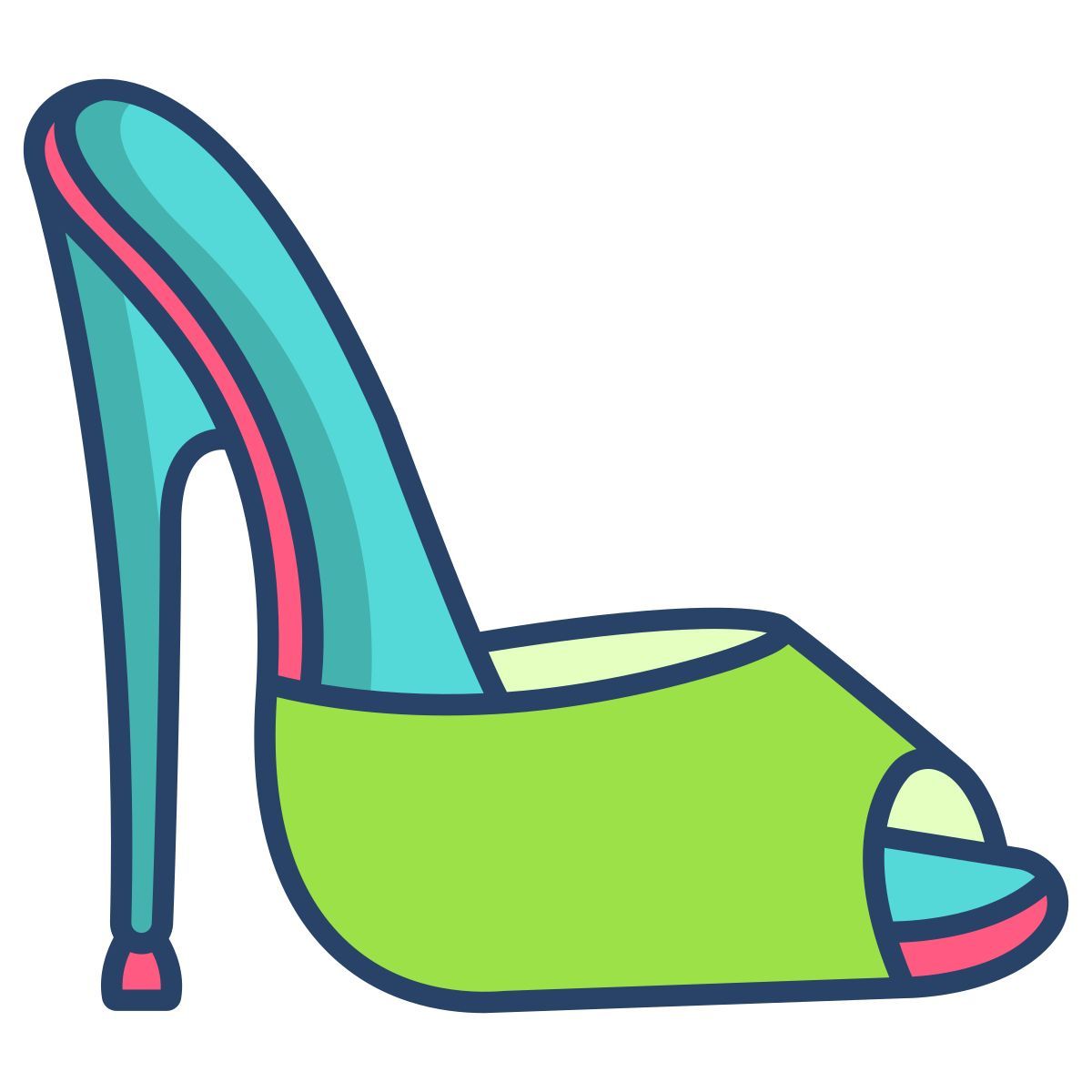open toe high heel icon