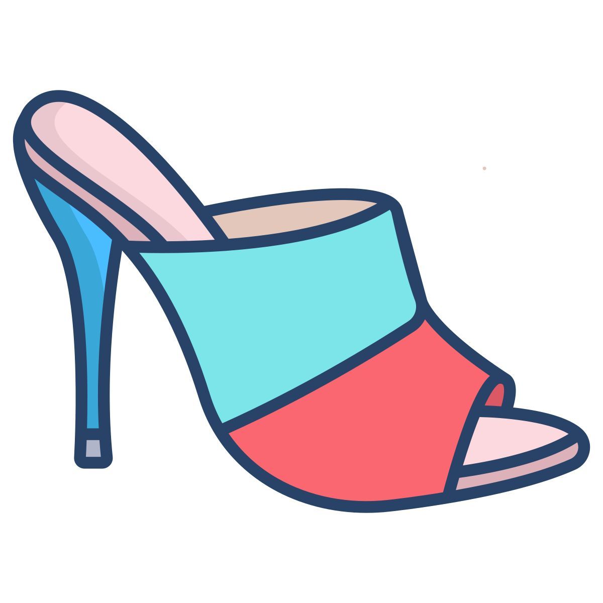 open toe mule high heel icon