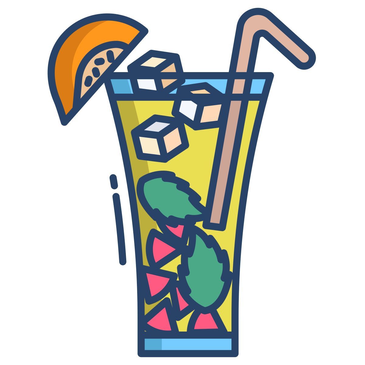 peach basil iced tea icon