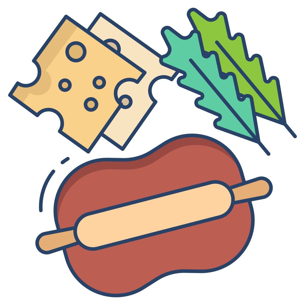 pizza dough and cheese icon