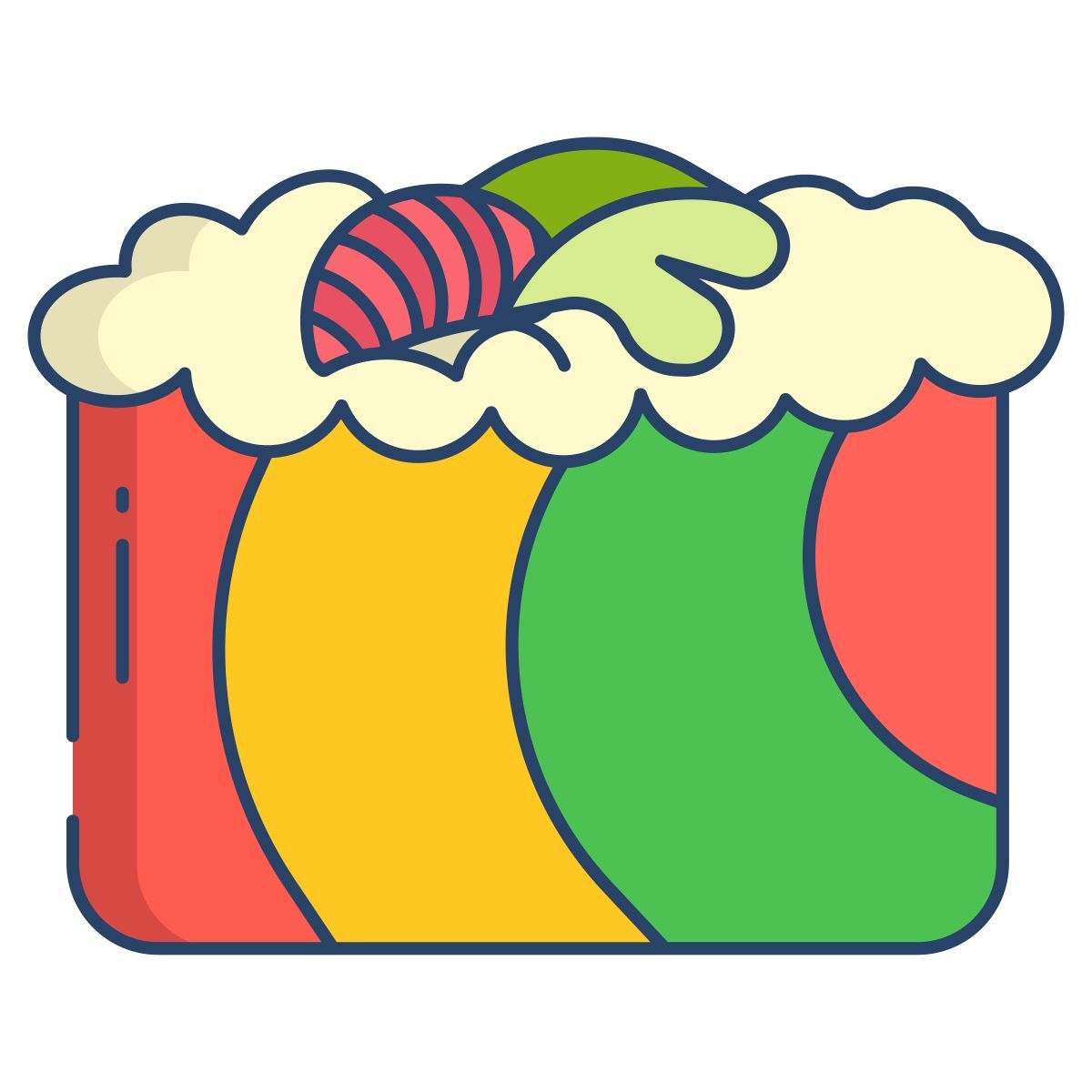 rainbow roll sushi icon