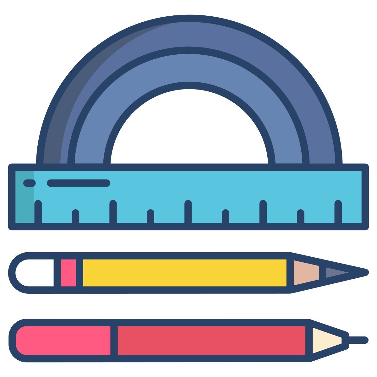 ruler and pencils icon