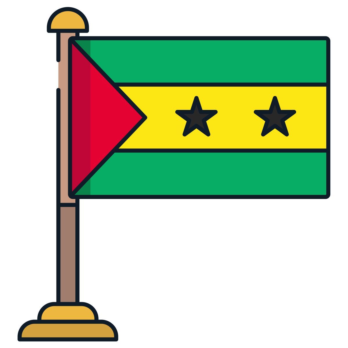 bandeira de são tomé e príncipe icon