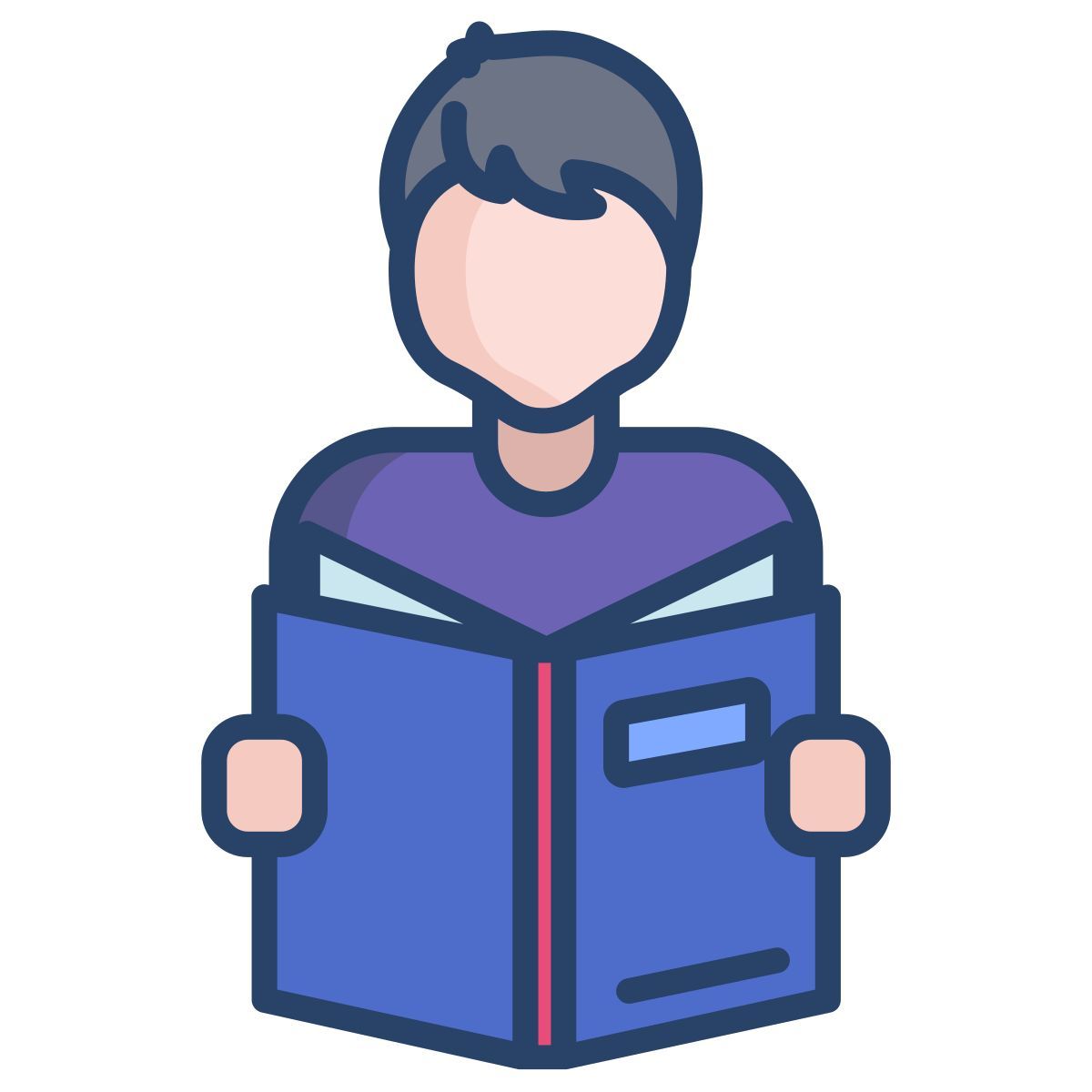 school boy reading icon