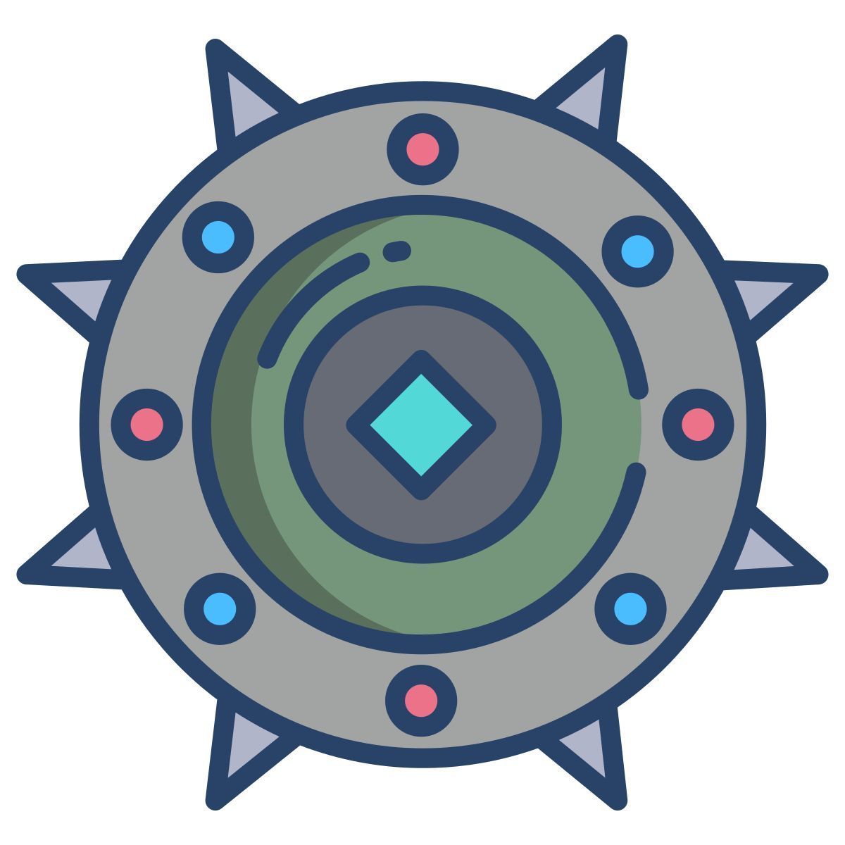 spiked round shield icon