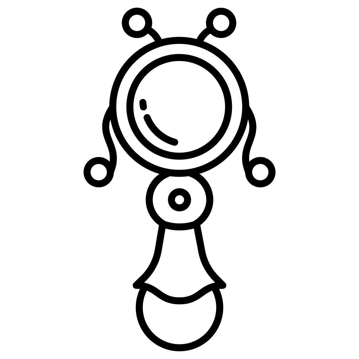 spinning rattle toy icon