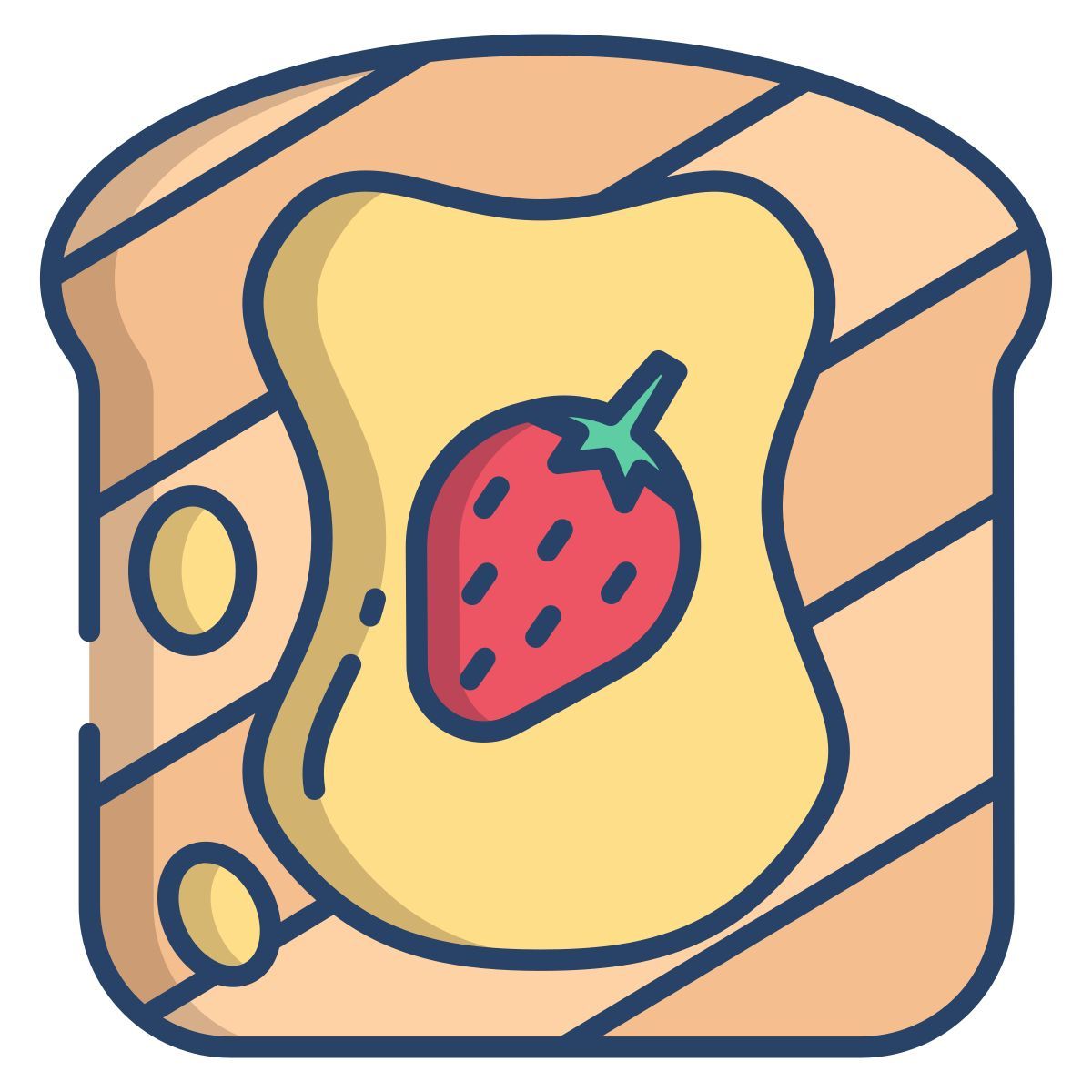 strawberry jam toast icon