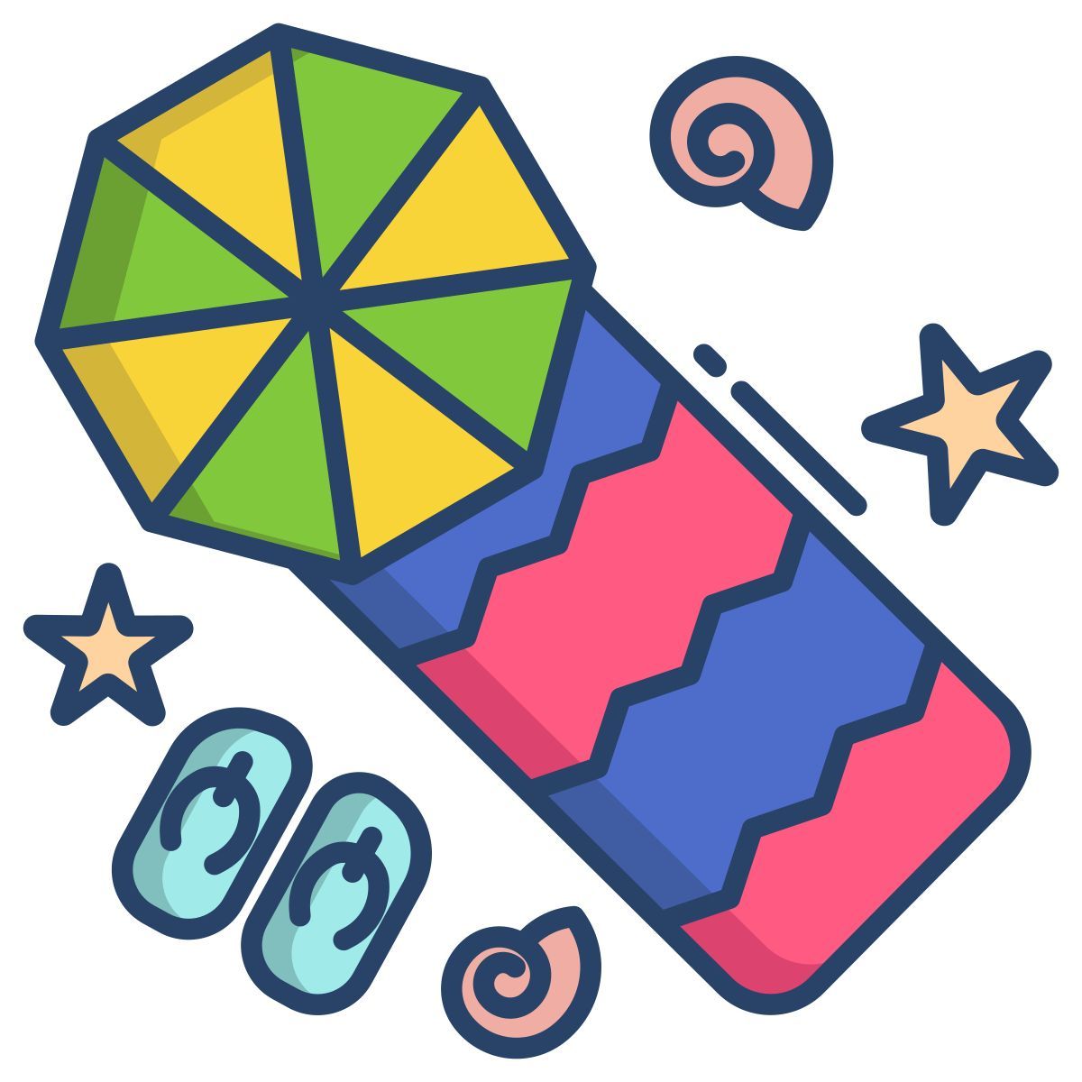 summer beach vacation icon