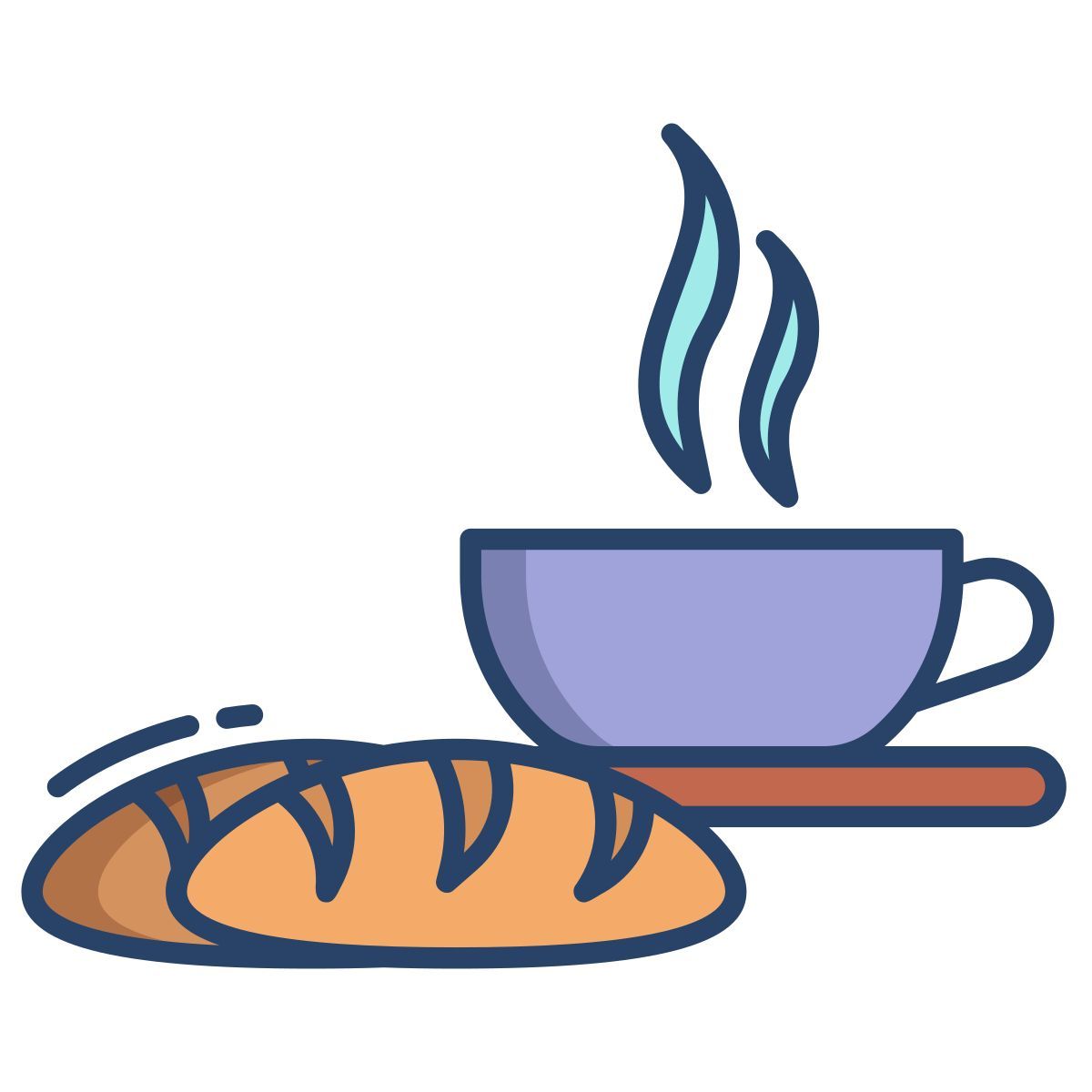 tea and french bread icon