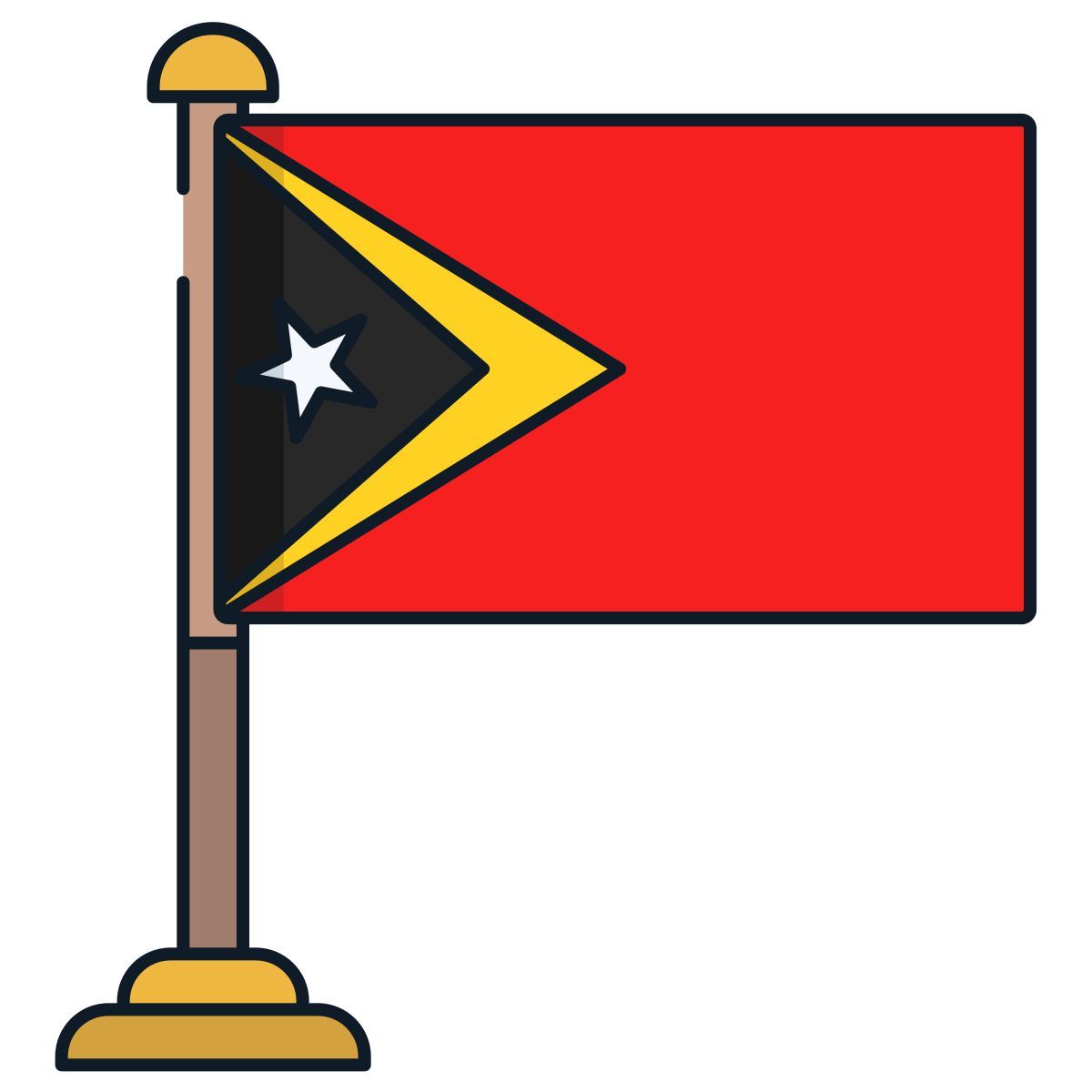 bandera de timor oriental icon