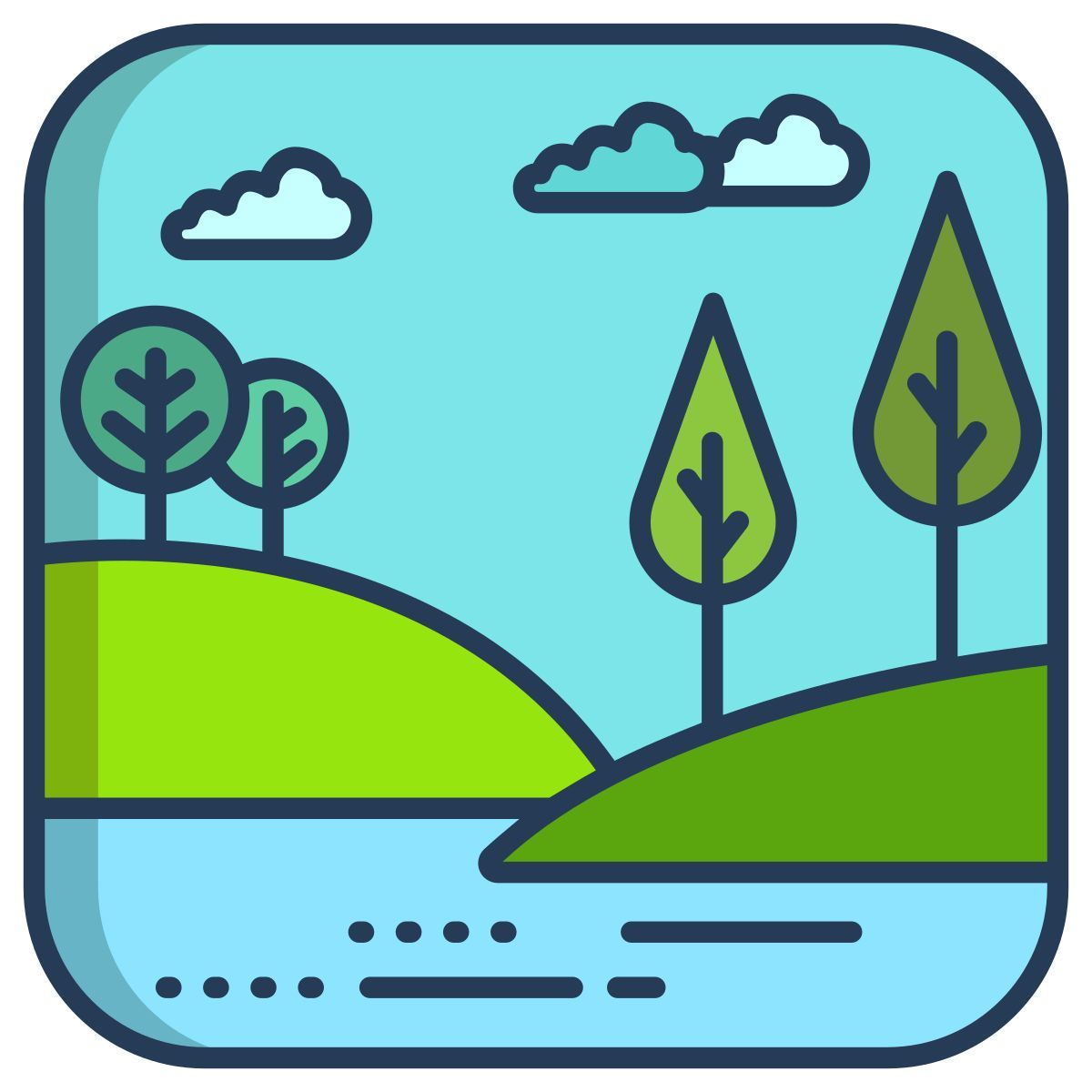 paisagem prado externo icongeek26 linear cor icongeek26 icon