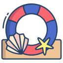 external Swimming-Ring-And-Shells-vacation-icongeek26-linear-colour-icongeek26 icon