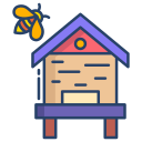 external Wood-Beehive-gardening-icongeek26-linear-colour-icongeek26 icon