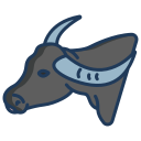 external buffalo-animal-head-icongeek26-linear-colour-icongeek26 icon