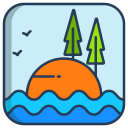 external island-landscape-icongeek26-linear-colour-icongeek26 icon