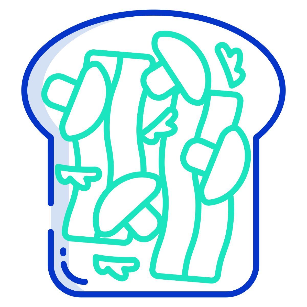 bacon and mushroom toast icon