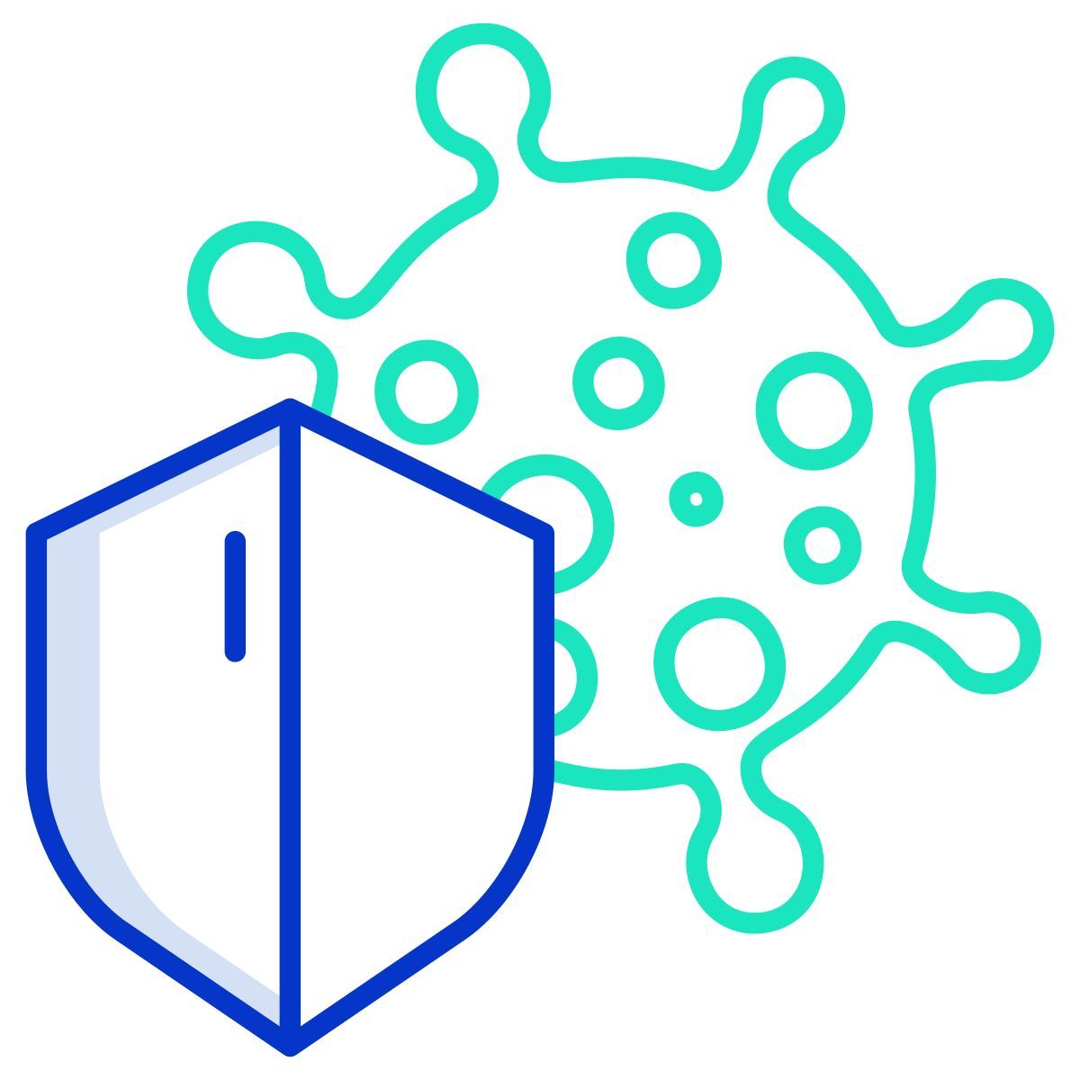 bacteria shield icon