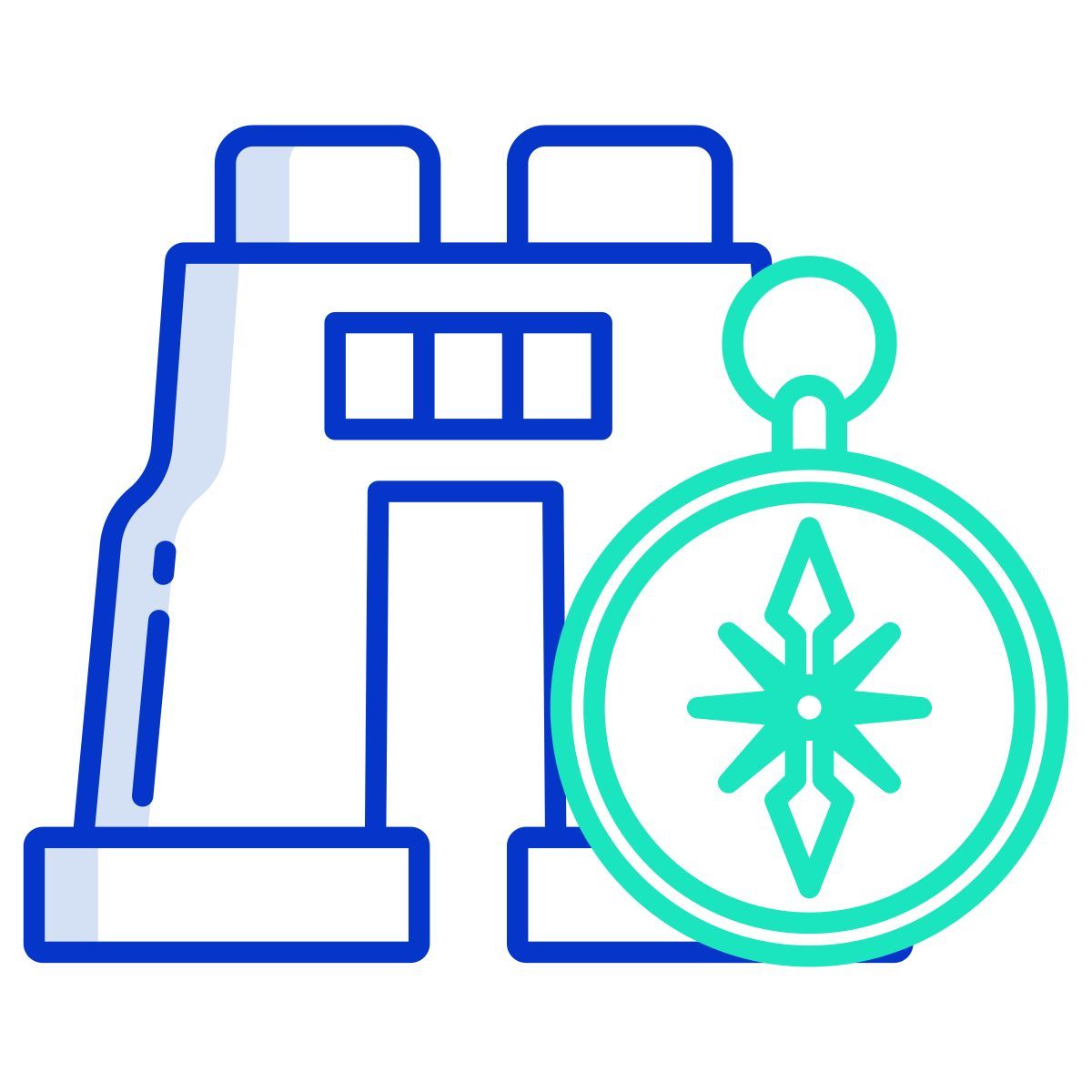 binocular and compass icon