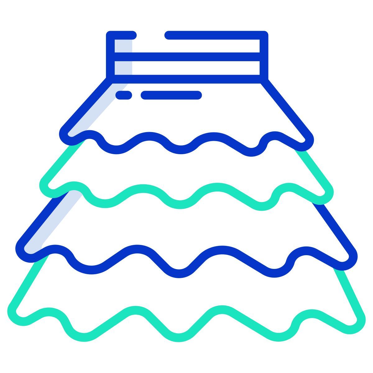 box pleat skirt icon