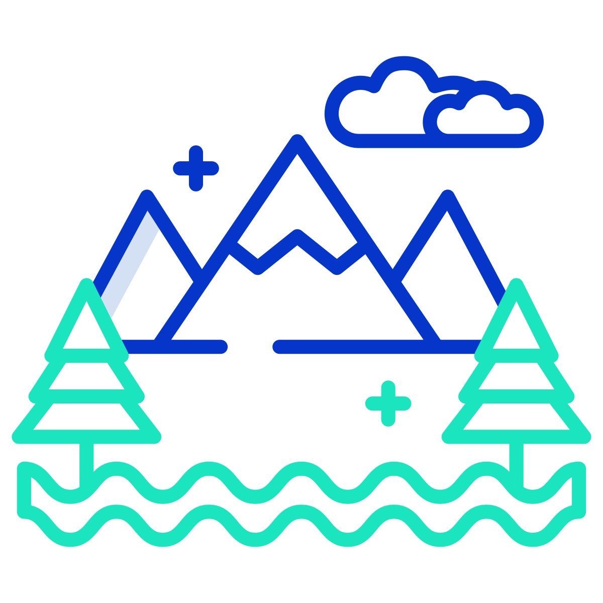 christmas tree landscape icon