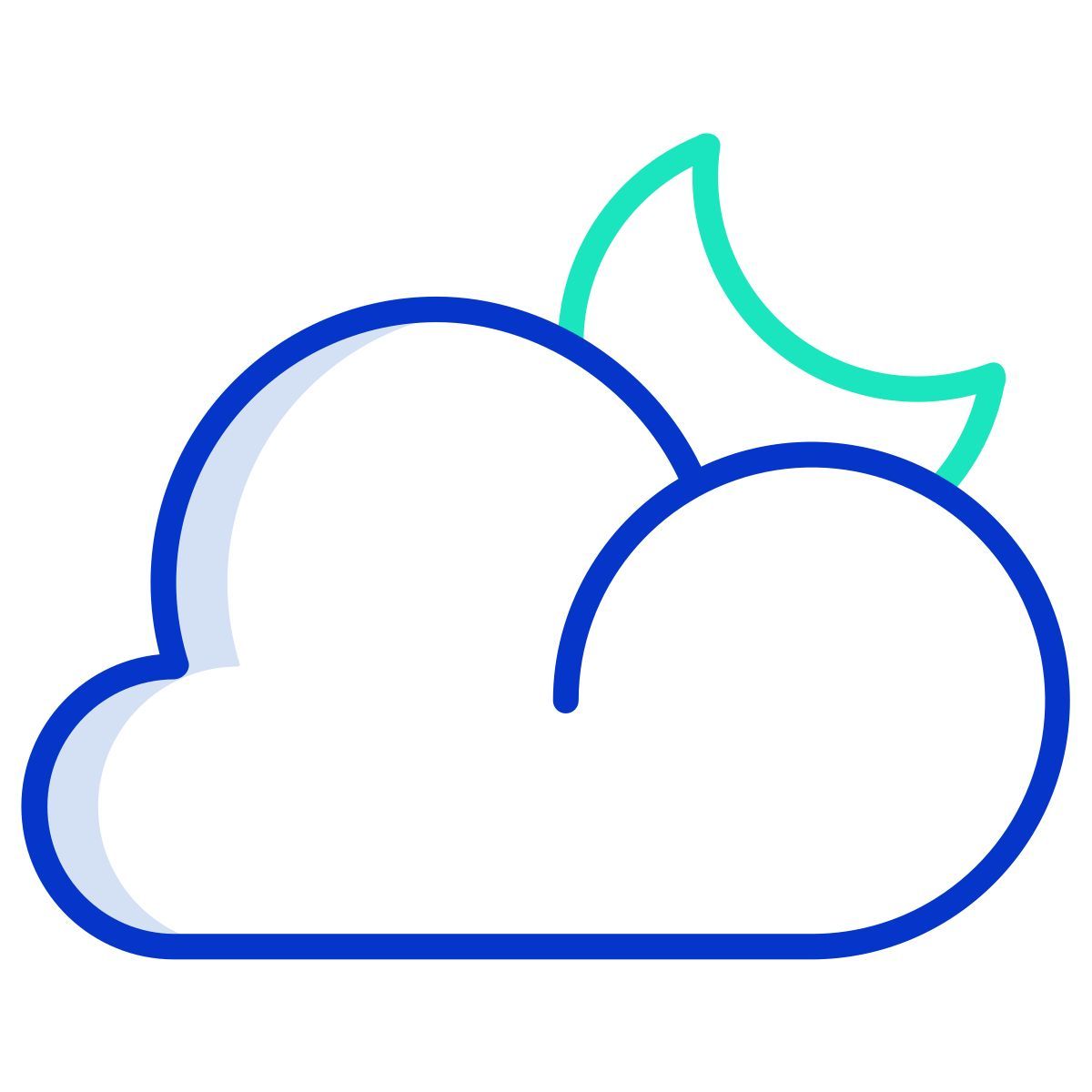 cloud and moon icon