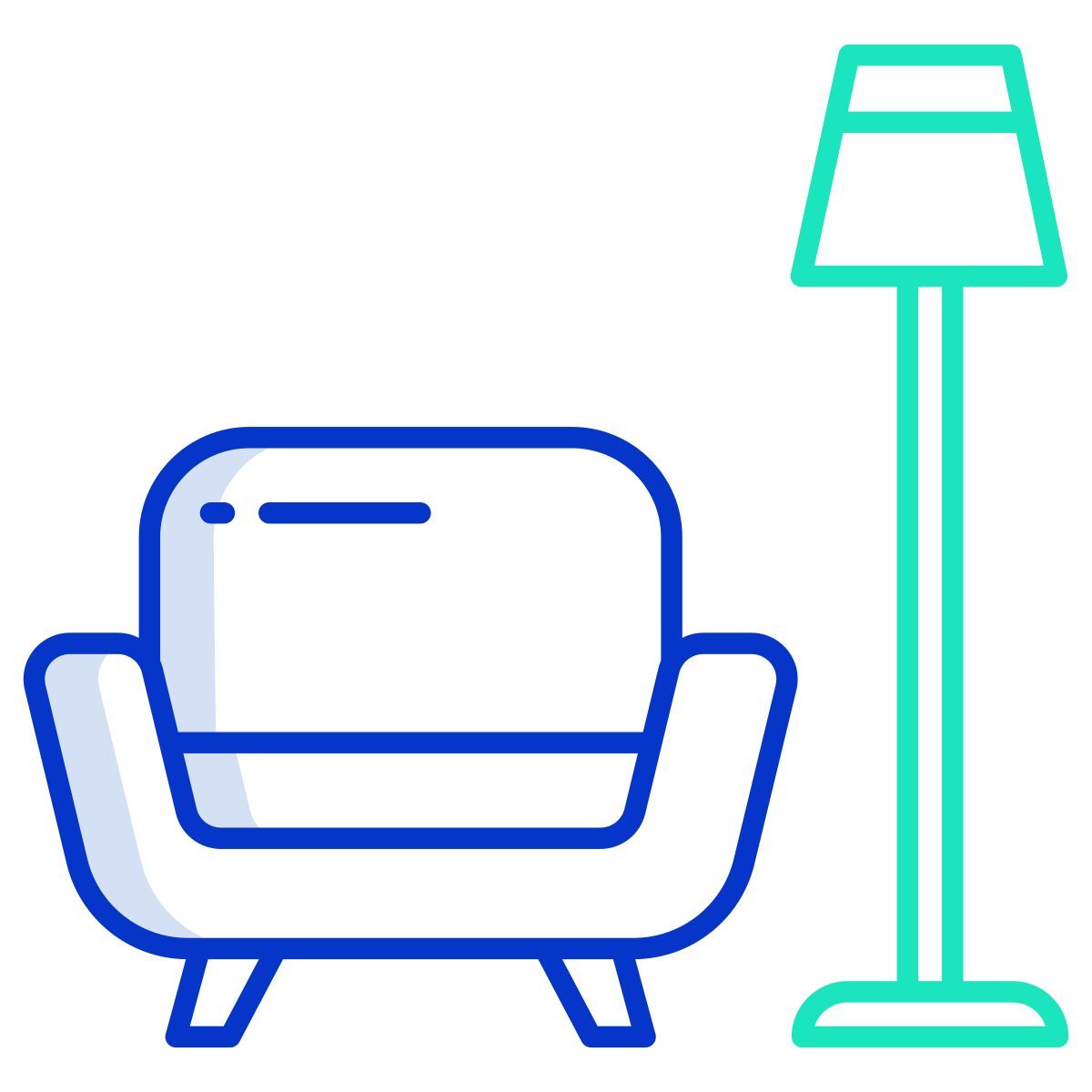 sofá e lâmpada icon
