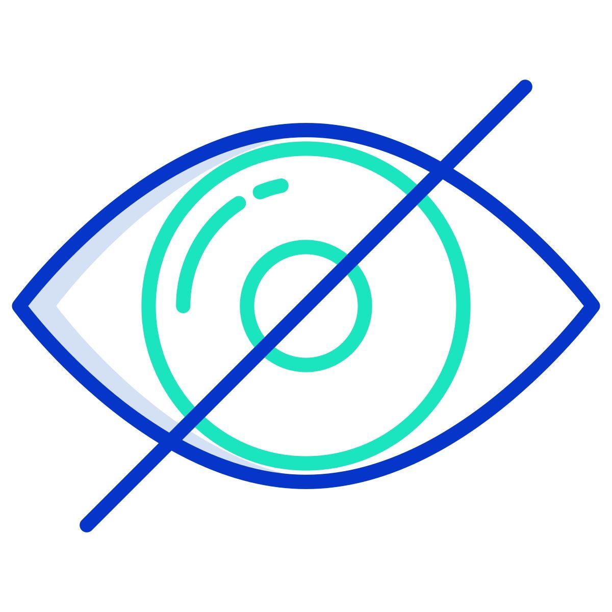 crossed eye icon