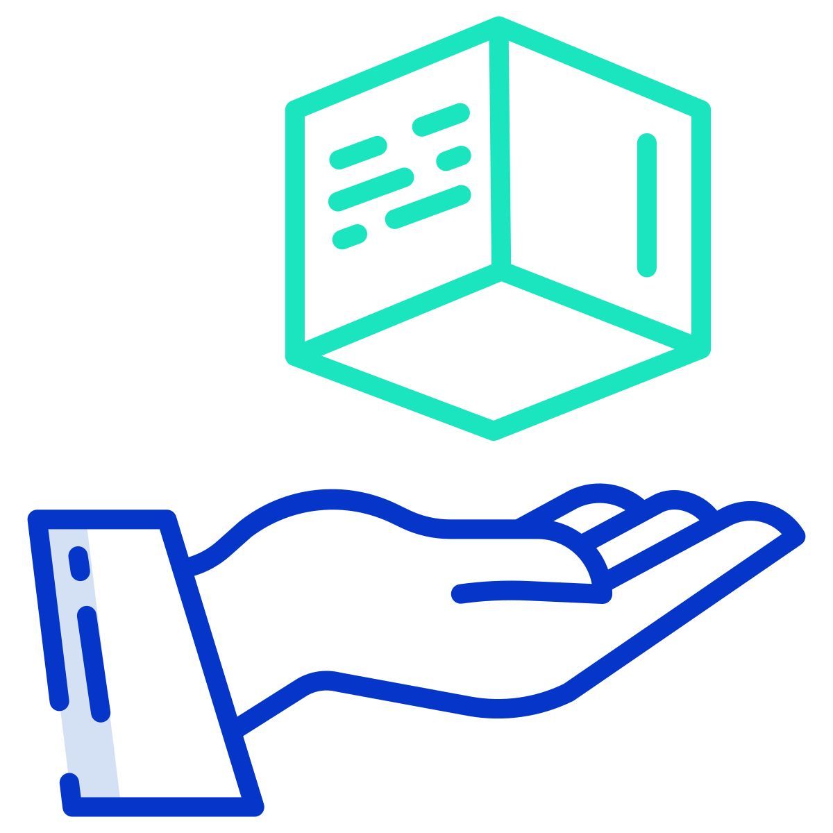 deliver in hand icon