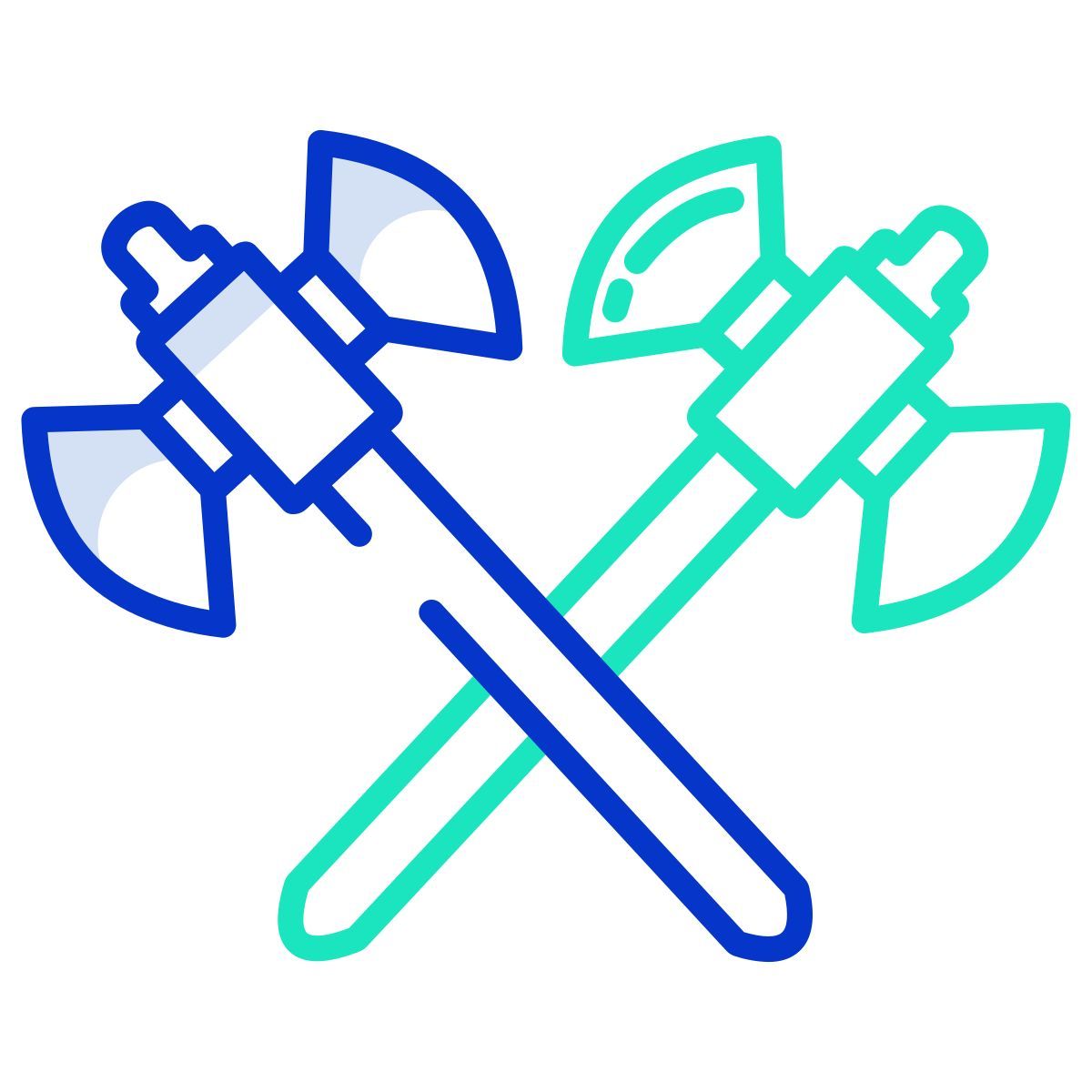 double edged axe crossed icon