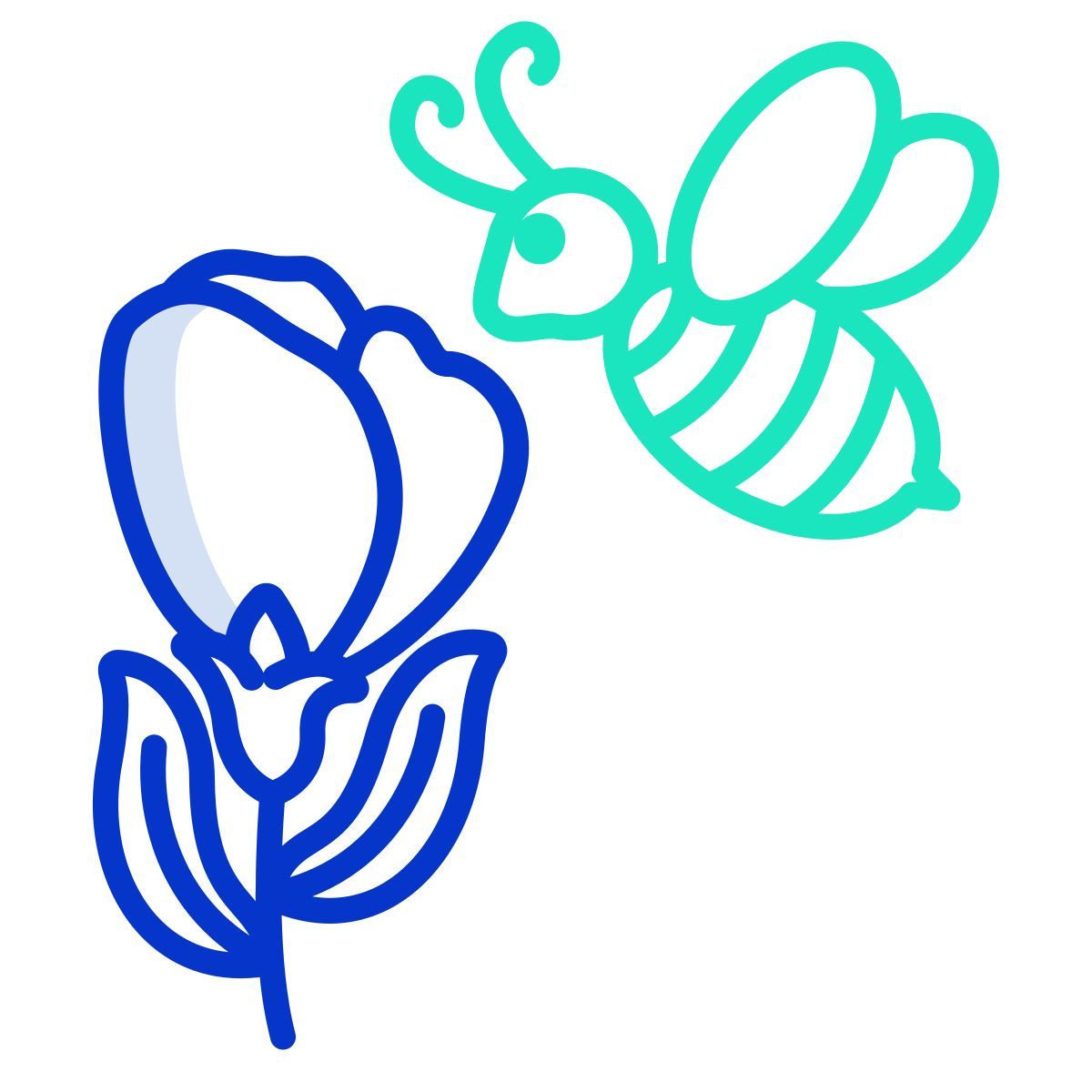 flower & honey bee icon