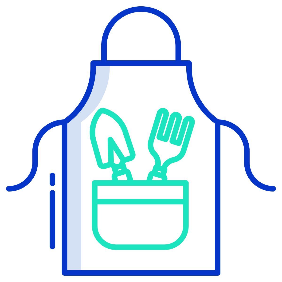 gardening apron with tools icon