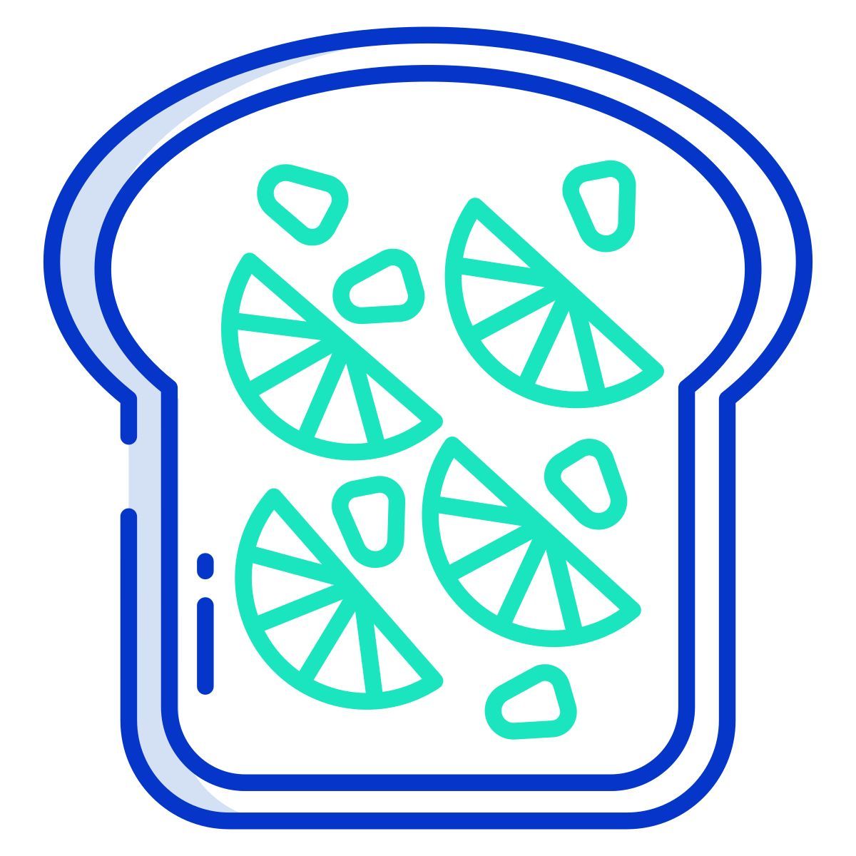 grapefruit and pomegranate toast icon