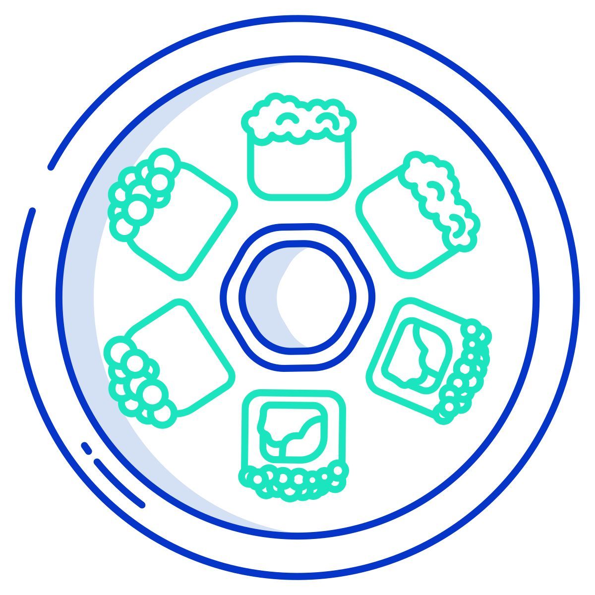 gunkan maki and futomaki sushi and uramaki icon