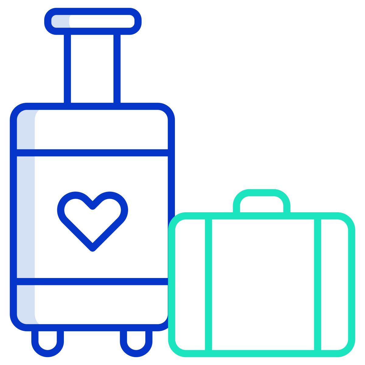 honeymoon travel suitcase icon