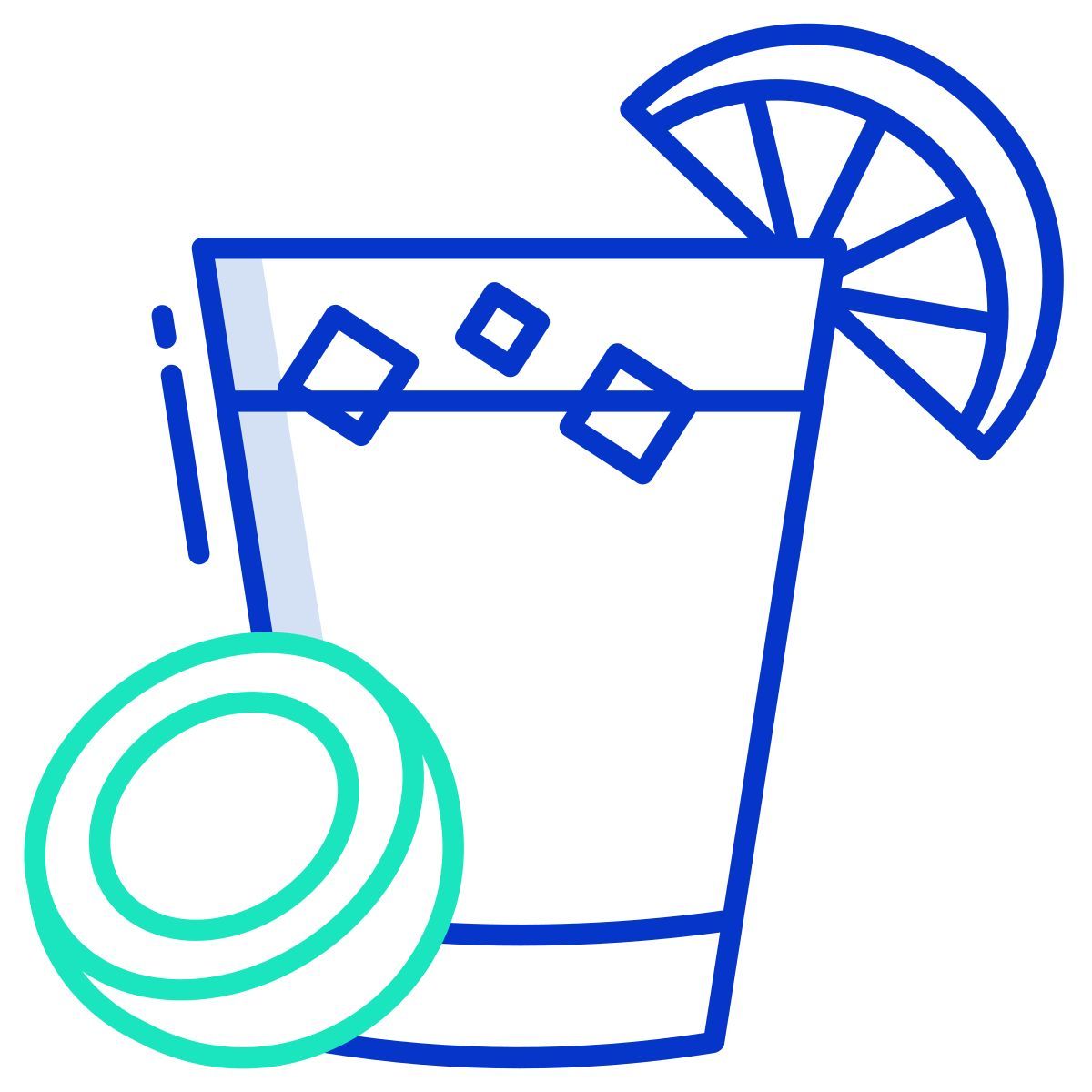 iced green tea with coconut water icon