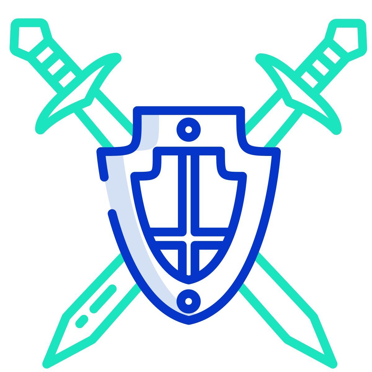 knight shield and sword icon