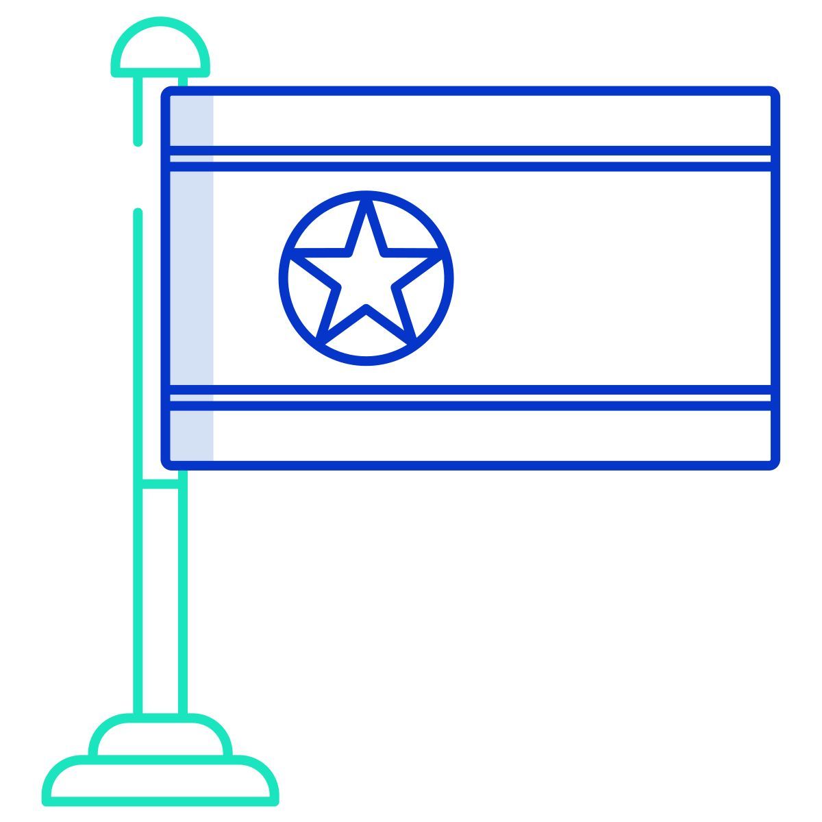 korea north flag icon