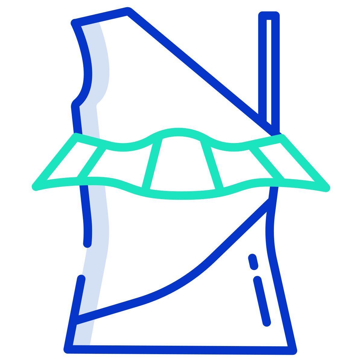 one shoulder top icon