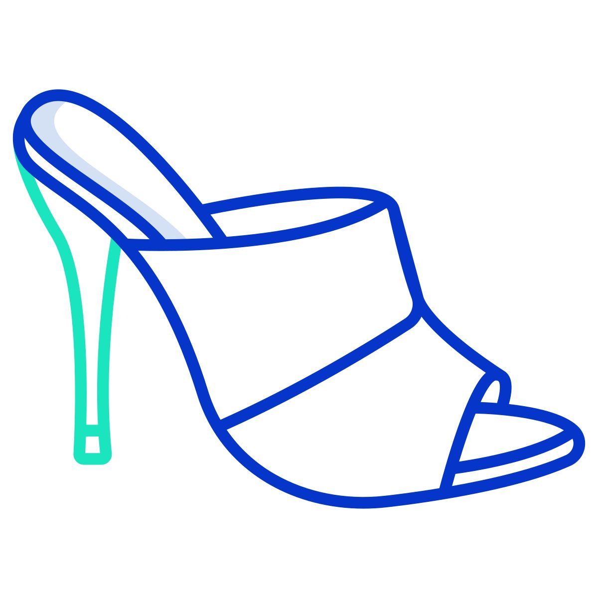 open toe mule high heel icon