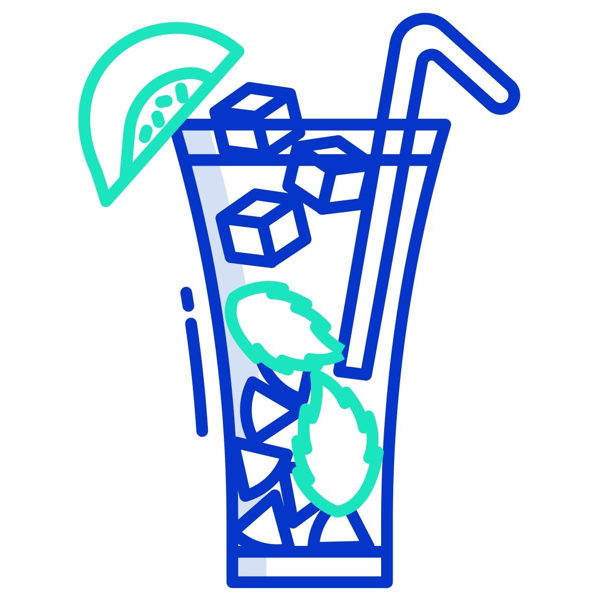 peach basil iced tea icon
